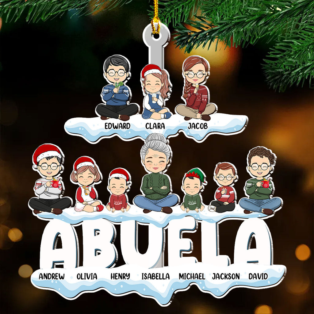 Custom Family Ornament, Christmas Gift for Family Members •  Grandparents And Kids - Personalized Acrylic Ornament