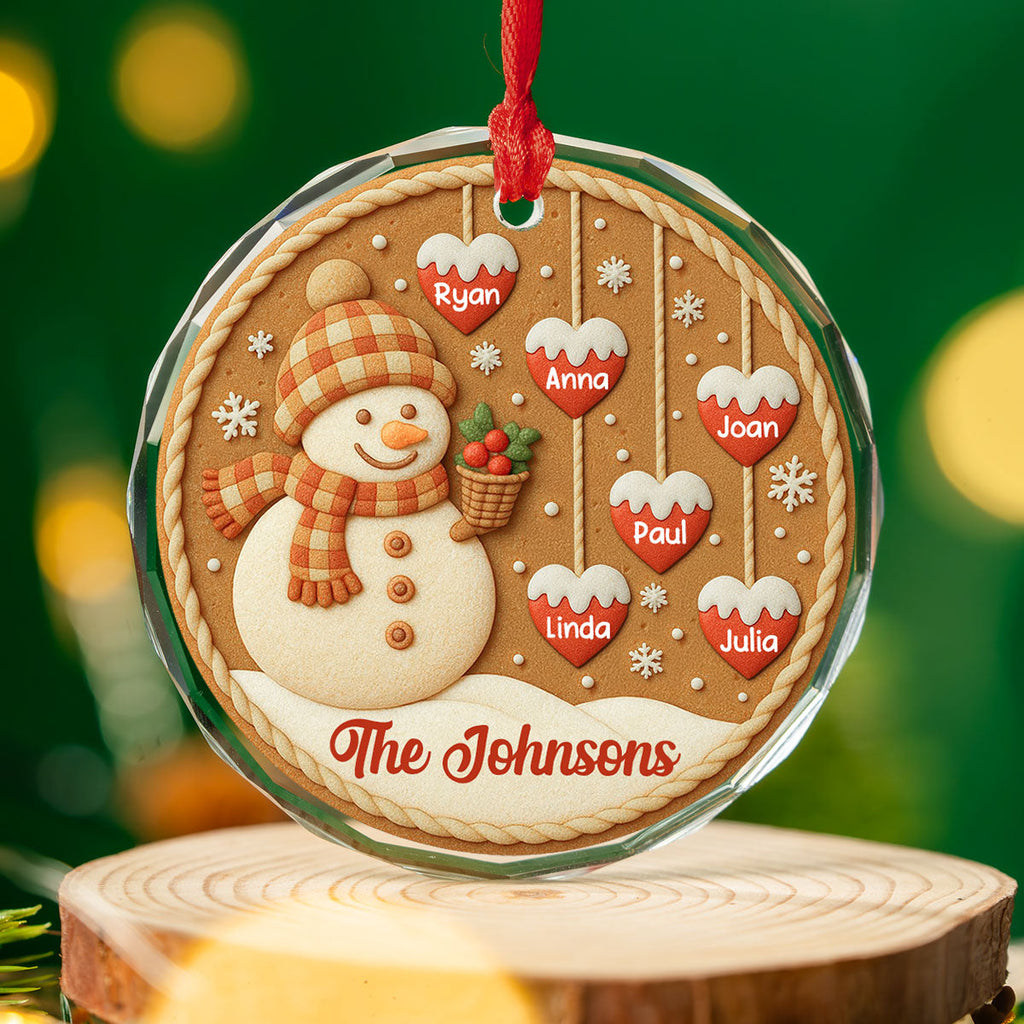Custom Family Ornament, Christmas Gift for Family Members •  Cozy Season - Personalized Glass Ornament