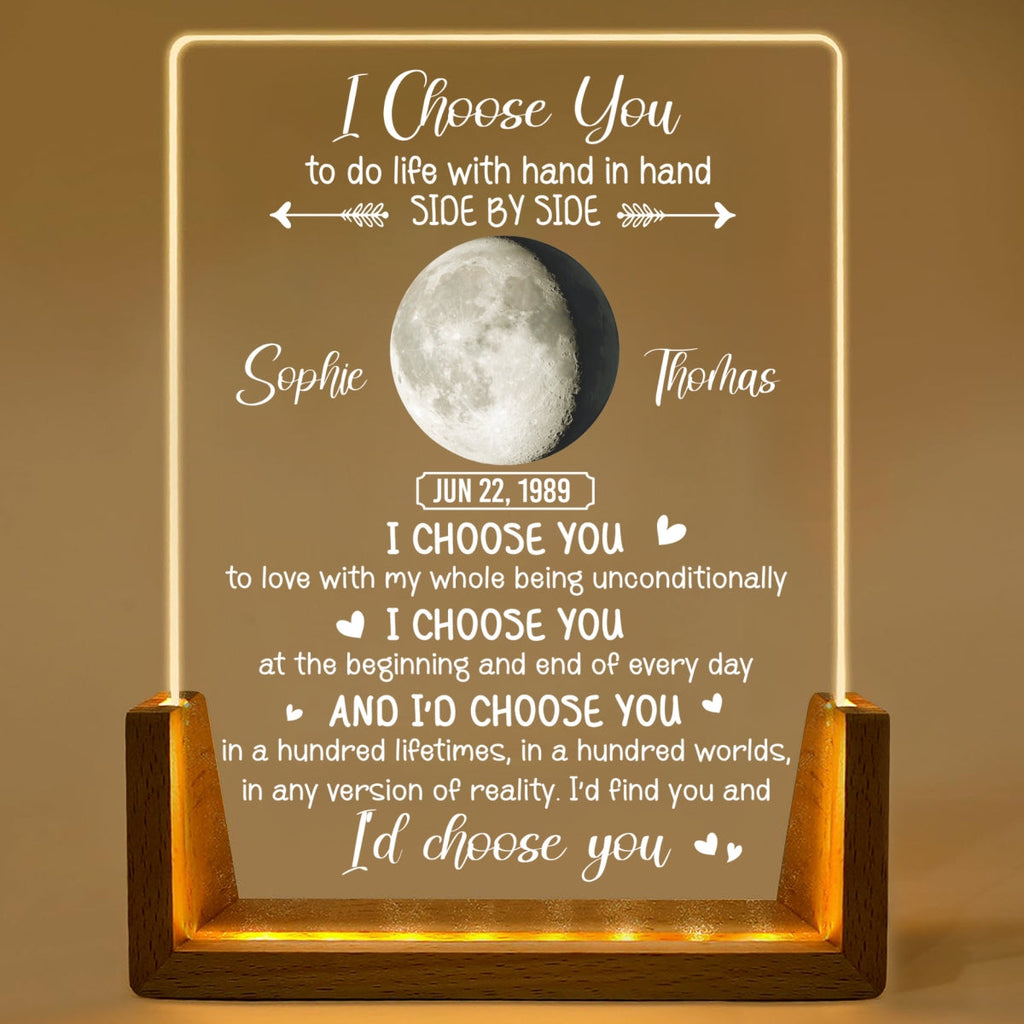 Custom Couple Gift for Anniversary, Valentine's Day, Christmas • Chosen Love - Personalized Night Light