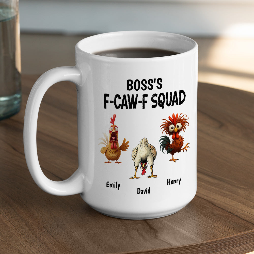 Custom Coworker, Christmas & Birthday Team Appreciation Gift • Boss FCAWF Squad - Personalized Coffee Mug