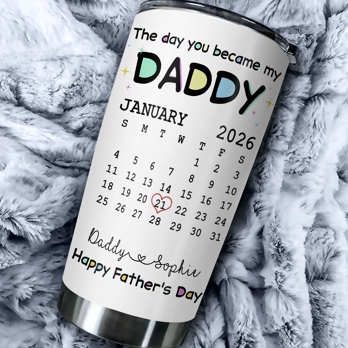 Custom Father's Day Birthday Gifts For Dad • The Day You Become My Daddy - Personalized 3D Inflated Effect Tumbler