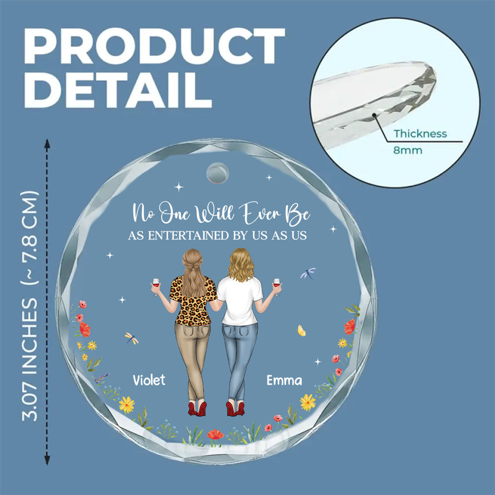 Custom Friendship Christmas Ornament, Best Friend Gift •  The Friendship Connection - Personalized Glass Ornament