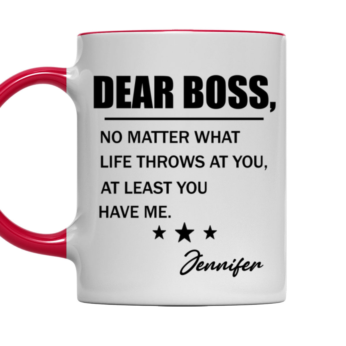 Custom Coworker, Christmas & Birthday Team Appreciation Gift • At Least You Have Me - Personalized Accent Mug