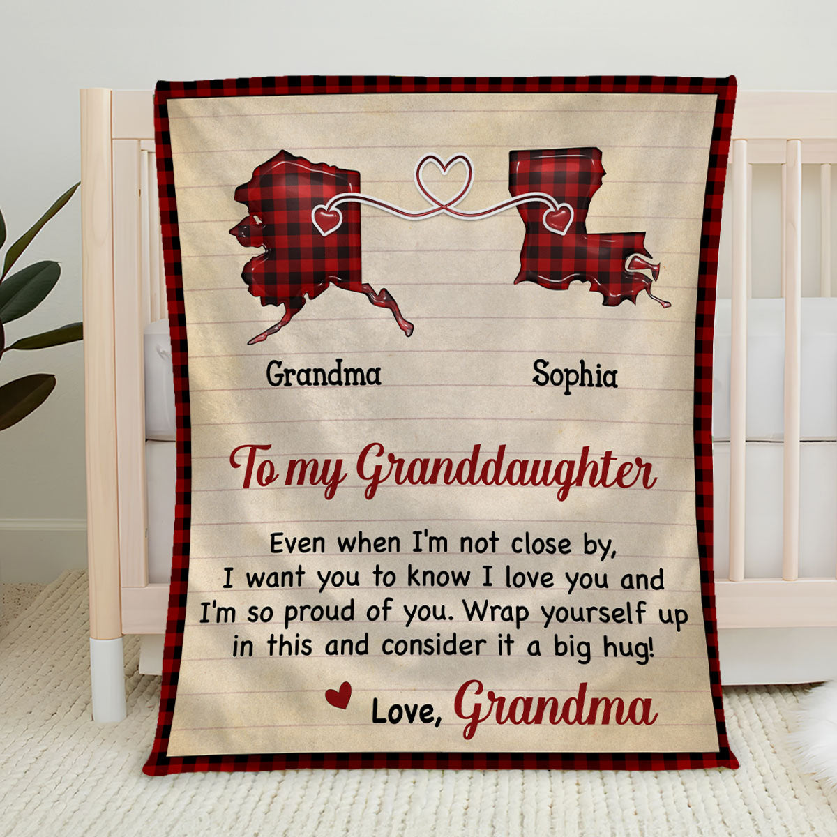 Big Hug Long Distance Gift - Personalized Fleece Blanket