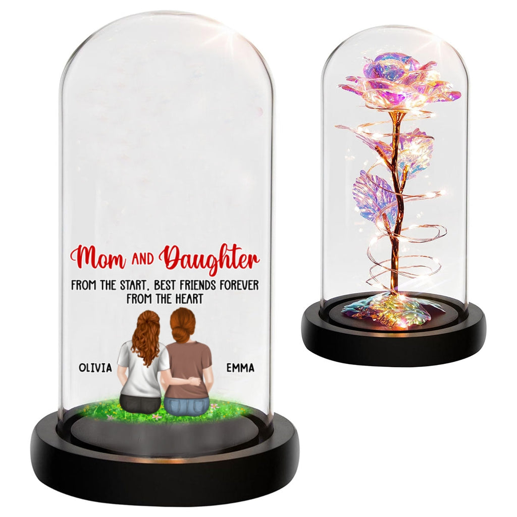 Mother And Daughters - Personalized Sparkly Rose
