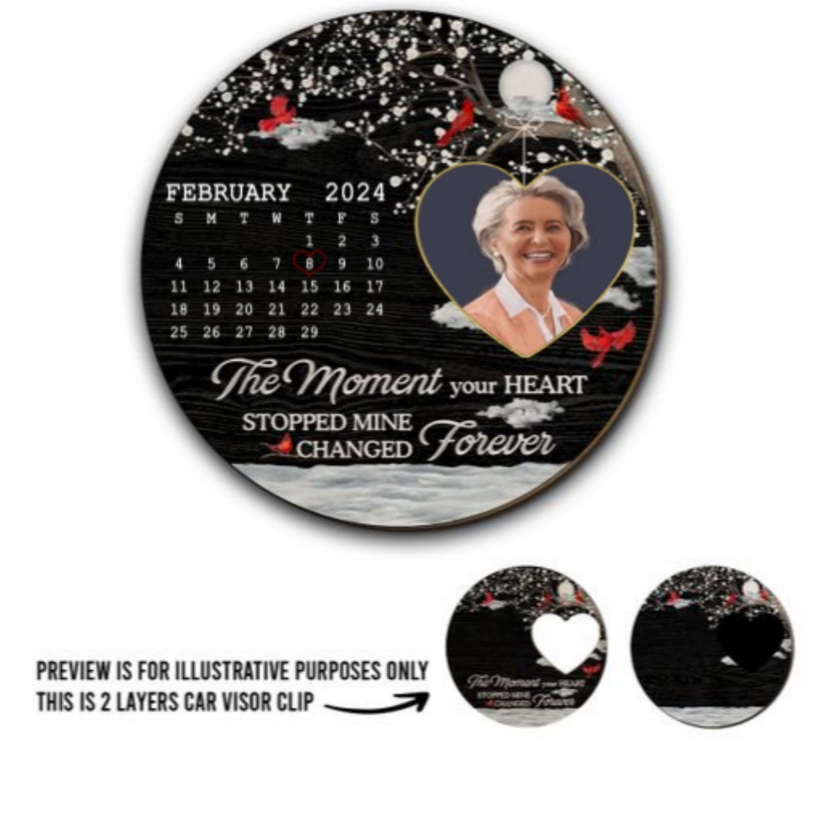 A Piece Of My Heart - Personalized Car Visor Clip