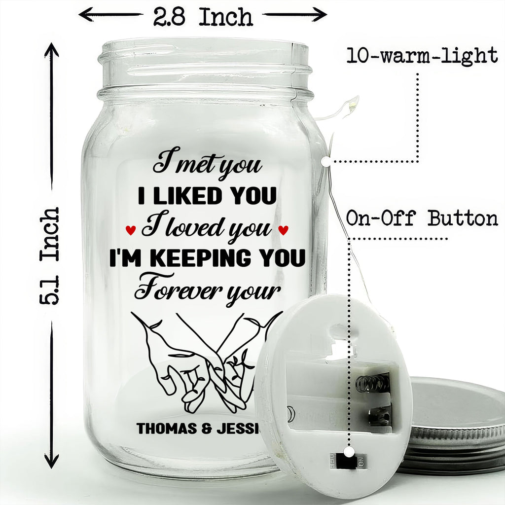 I Met You - Personalized Mason Jar Light