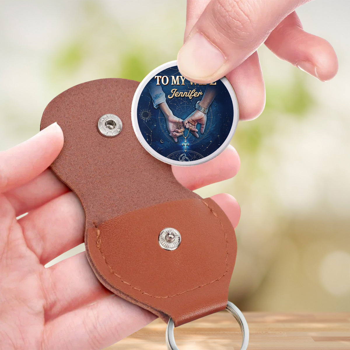 Custom Coin Keychain for Wife, Couple Anniversary Valentine's Day Gifts • I Choose You - Personalized Pocket Hug
