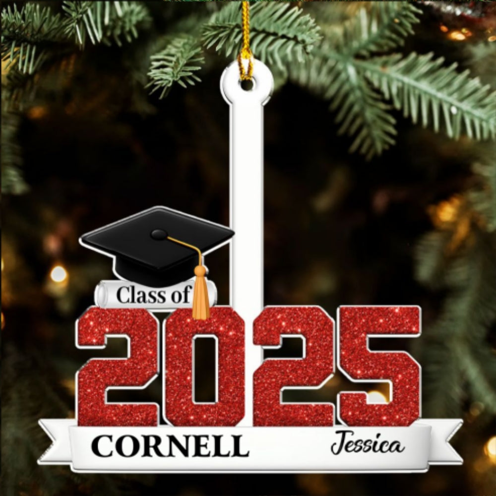 Custom Family Ornament, Christmas Gift for Family Members •  With Flying Colors - Personalized 3D Effect Acrylic Ornament