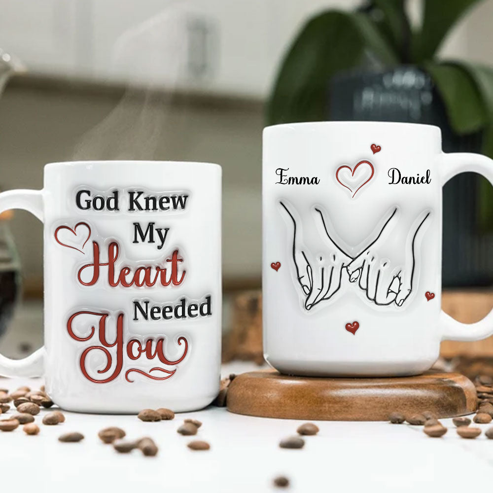 Custom Anniversary Keepsake Gifts For Couple • My Heart Needs You - Personalized 3D Effect Mug