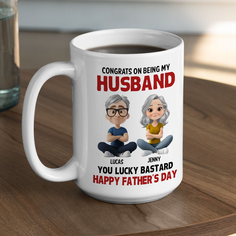 Custom Anniversary Keepsake Gifts For Couple • Congrats My Bastard - Personalized Coffee Mug