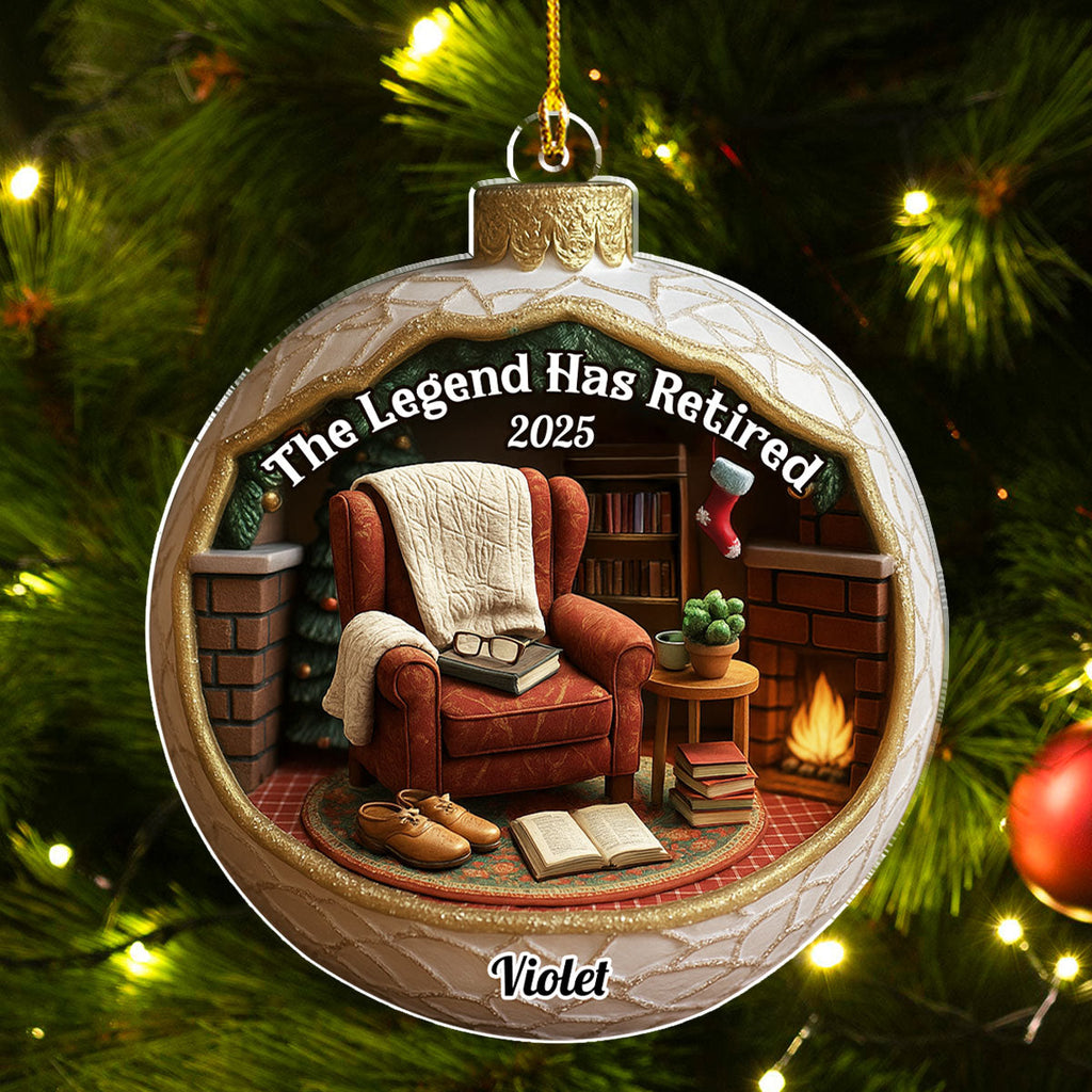 Custom Friendship Christmas Ornament, Best Friend Gift •  The Legend Has Retired - Personalized 3D Effect Acrylic Ornament