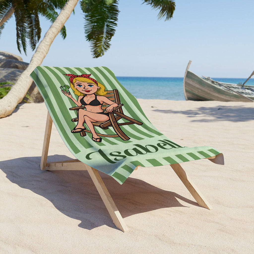 Ocean Breeze Calm Mind - Personalized Beach Towel