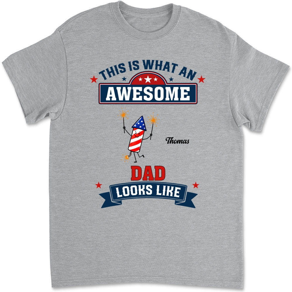 Custom Christmas & Birthday Gift for Grandpa • What The Awesome One Looks Like - Personalized Shirt