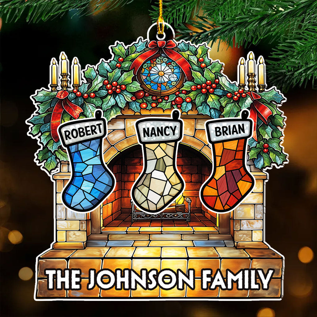 Custom Family Ornament, Christmas Gift for Family Members •  Enjoy Christmas Together Version 2 - Personalized Acrylic Ornament