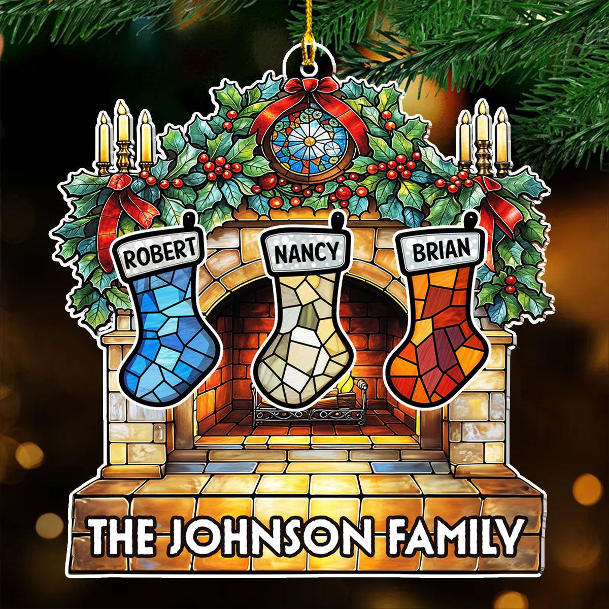 Custom Family Ornament, Christmas Gift for Family Members •  Enjoy Christmas Together Version 2 - Personalized Acrylic Ornament