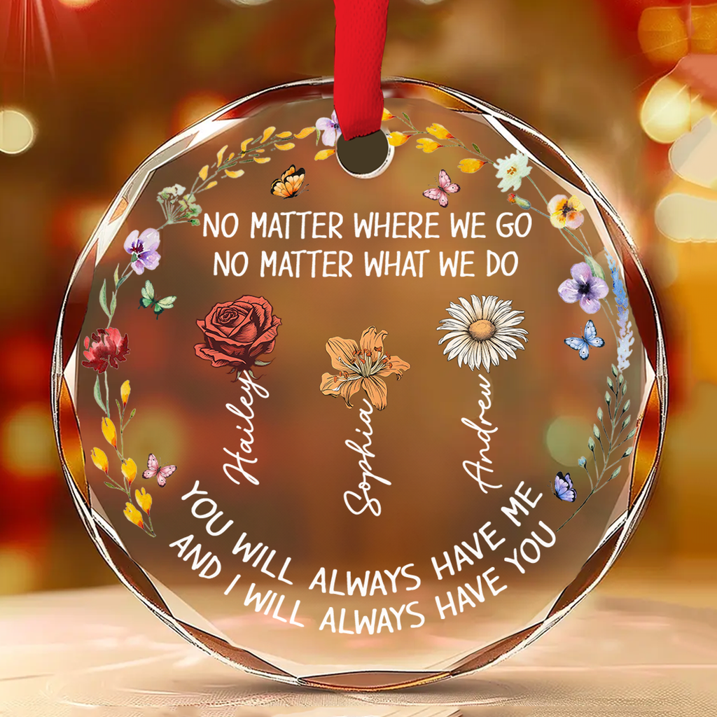 Custom Keepsake Christmas Ornament •  No Matter - Personalized Glass Ornament