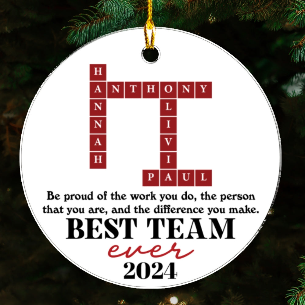 Custom Coworker Christmas Ornament, Team Appreciation Gift •  We Are Best Team Ever - Personalized Acrylic Ornament