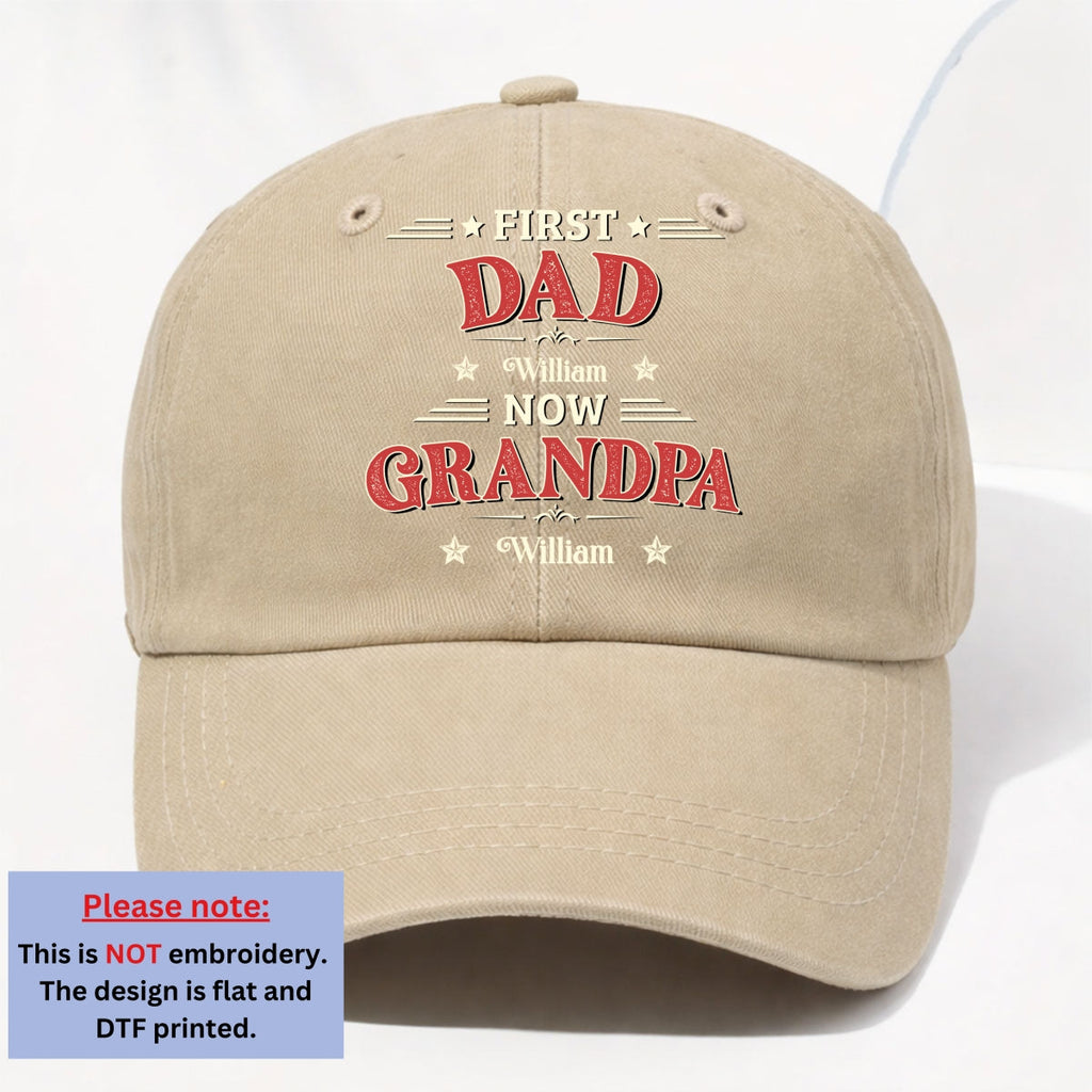 Custom Christmas Headwear Birthday Gifts for Grandpa • Our Papa - Personalized Vintage Washed Denim Cap