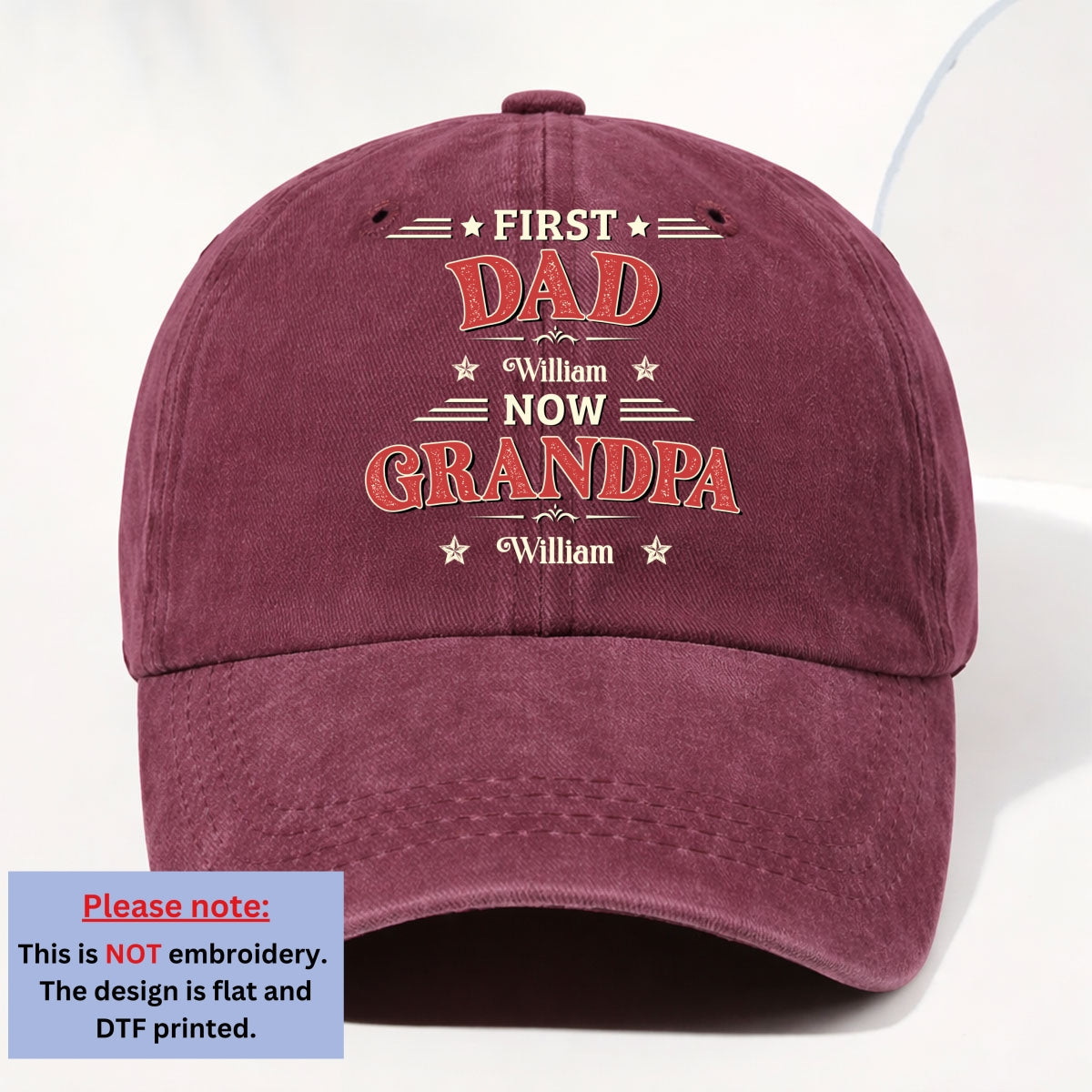 Custom Christmas Headwear Birthday Gifts for Grandpa • Our Papa - Personalized Vintage Washed Denim Cap