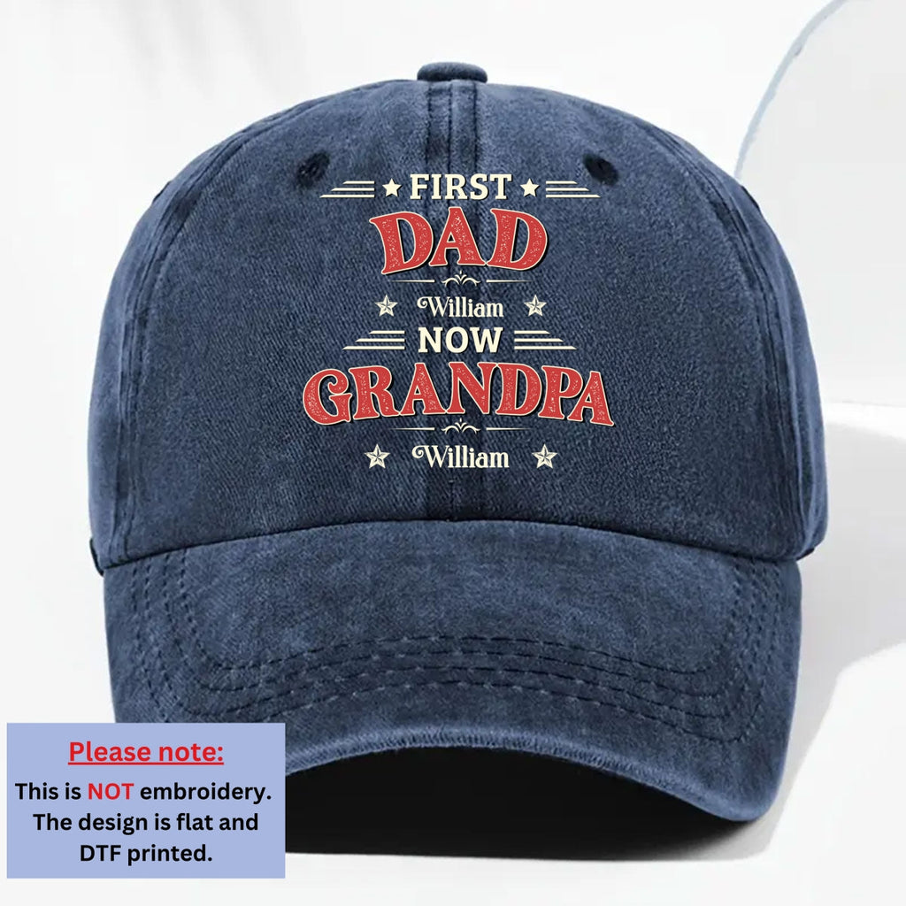 Custom Christmas Headwear Birthday Gifts for Grandpa • Our Papa - Personalized Vintage Washed Denim Cap