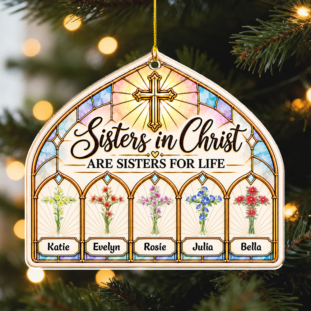 Custom Keepsake Christmas Ornament •  Sisters For Life - Personalized Acrylic Ornament