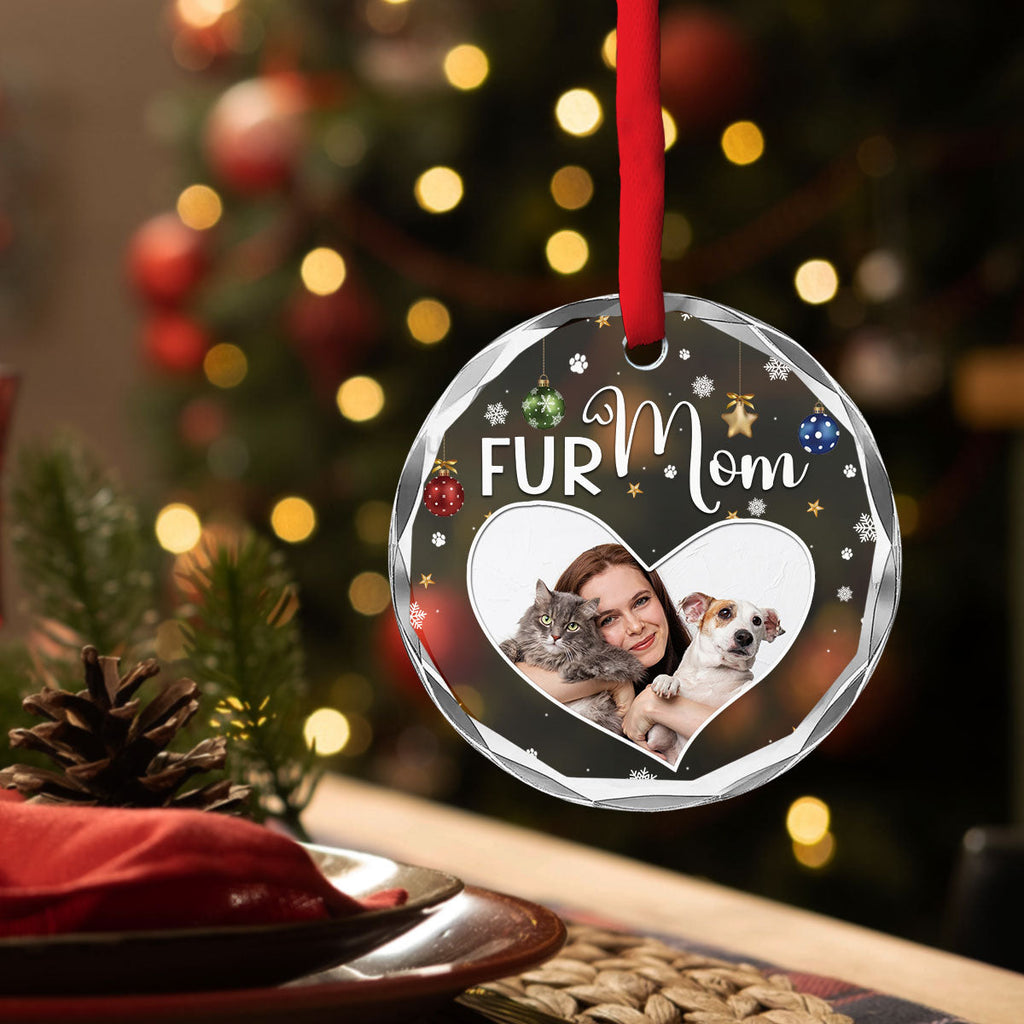 Custom Photo Keepsake Christmas Ornament • Fur Mom Photo - Personalized Glass Ornament