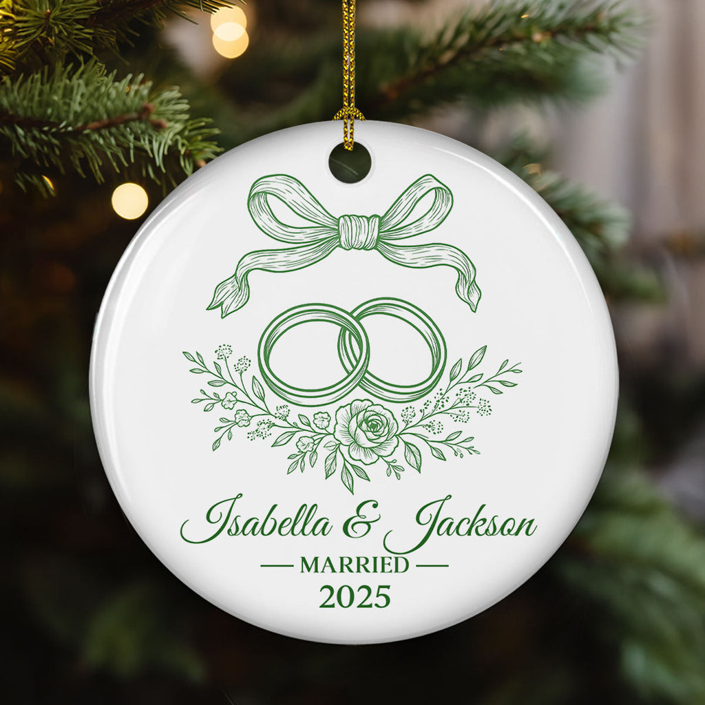 Custom Couple Christmas Ornament, Anniversary Gift •  Us Being Us - Personalized Ceramic Ornament