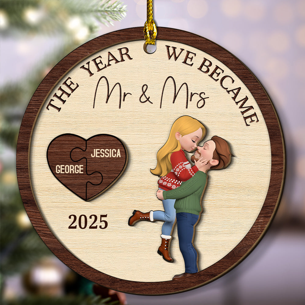 Custom Keepsake Christmas Ornament •  You Complete My Whole Heart - Personalized Freeshape 2-Layered Wood Ornament