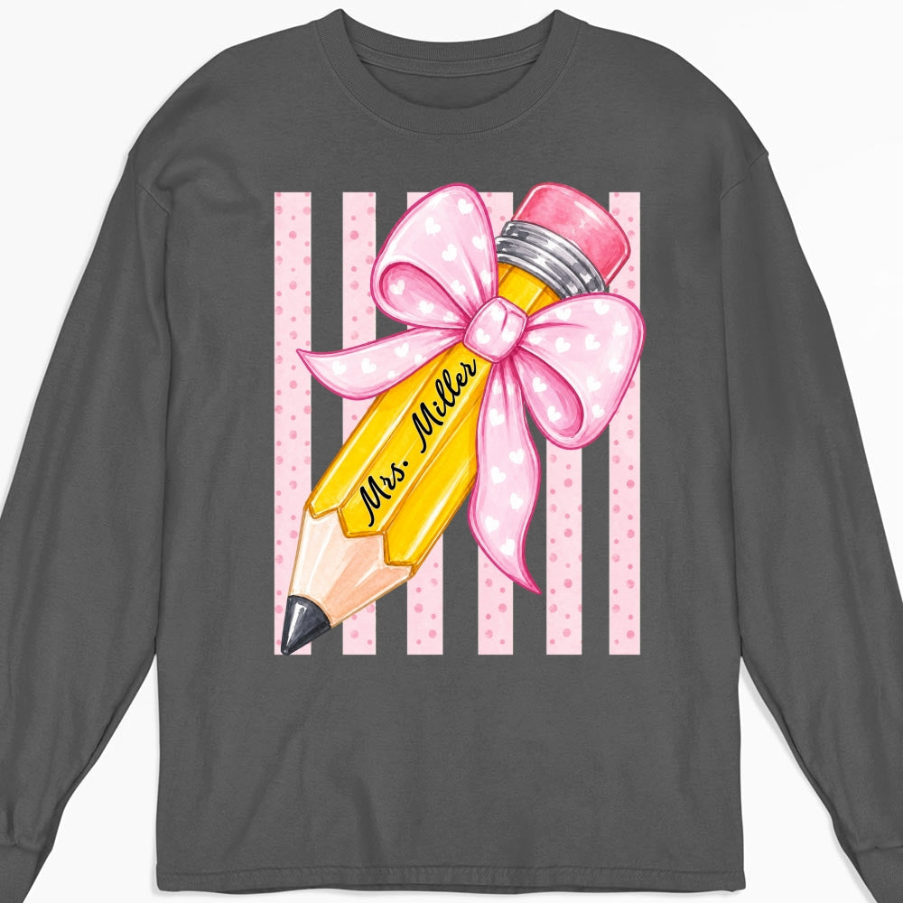 Custom Christmas & Birthday Keepsake Gift • Best Teacher Ever Hands Down - Personalized Shirt