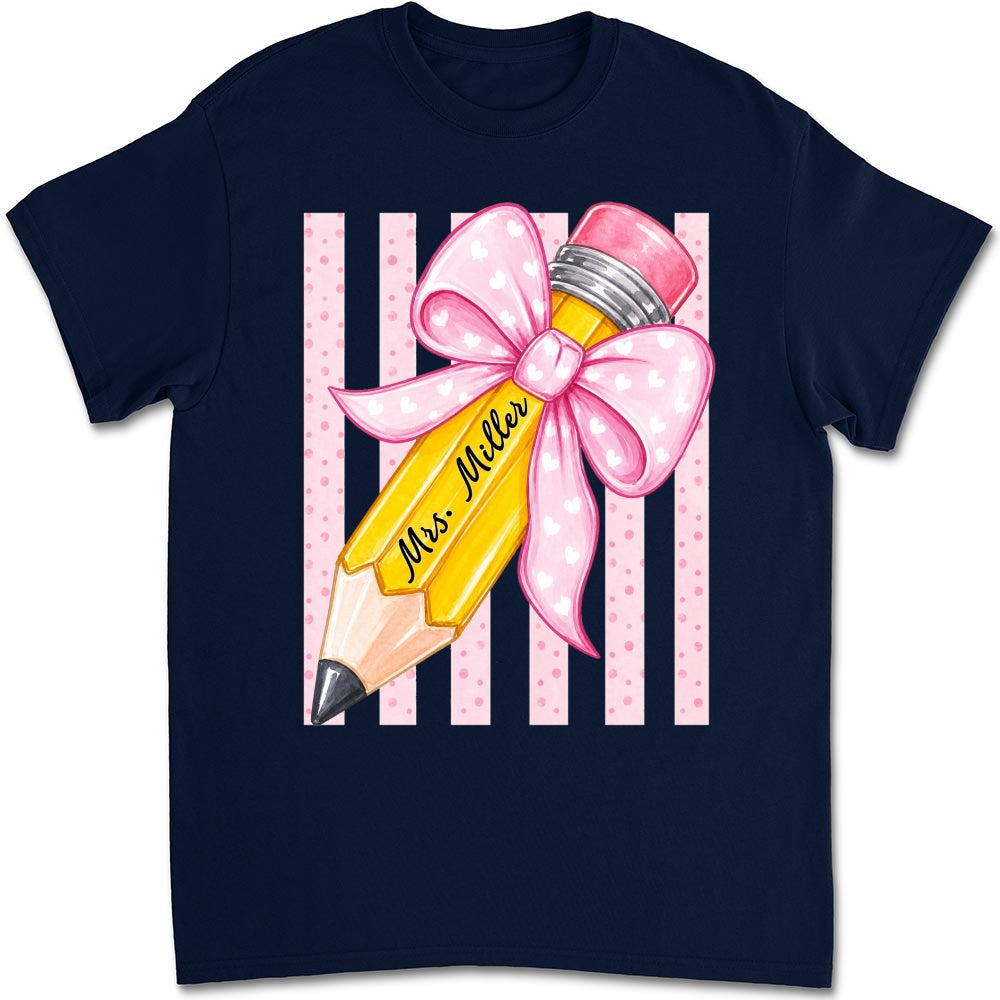 Custom Christmas & Birthday Keepsake Gift • Best Teacher Ever Hands Down - Personalized Shirt
