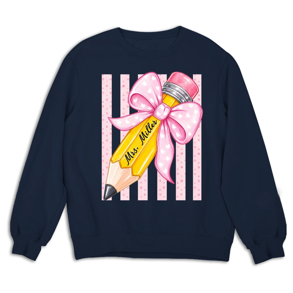 Custom Christmas & Birthday Keepsake Gift • Best Teacher Ever Hands Down - Personalized Shirt