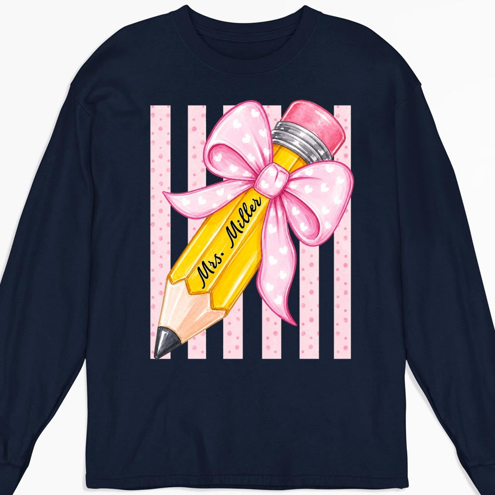 Custom Christmas & Birthday Keepsake Gift • Best Teacher Ever Hands Down - Personalized Shirt