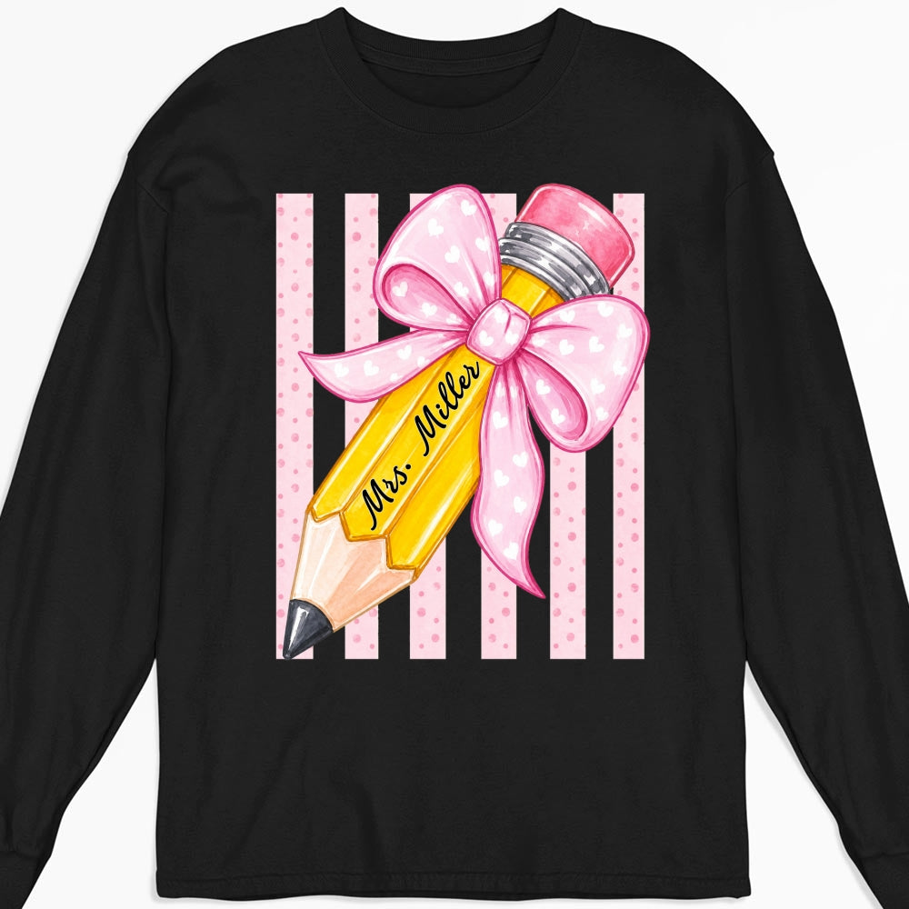 Custom Christmas & Birthday Keepsake Gift • Best Teacher Ever Hands Down - Personalized Shirt