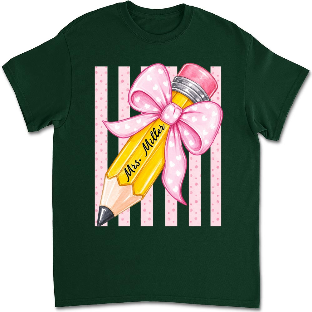 Custom Christmas & Birthday Keepsake Gift • Best Teacher Ever Hands Down - Personalized Shirt