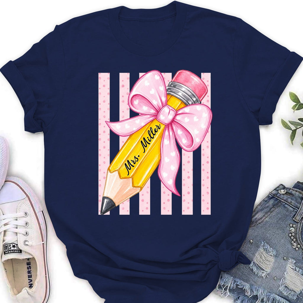 Custom Christmas & Birthday Keepsake Gift • Best Teacher Ever Hands Down - Personalized Shirt