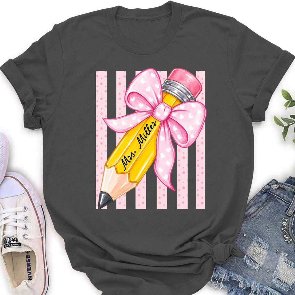 Custom Christmas & Birthday Keepsake Gift • Best Teacher Ever Hands Down - Personalized Shirt