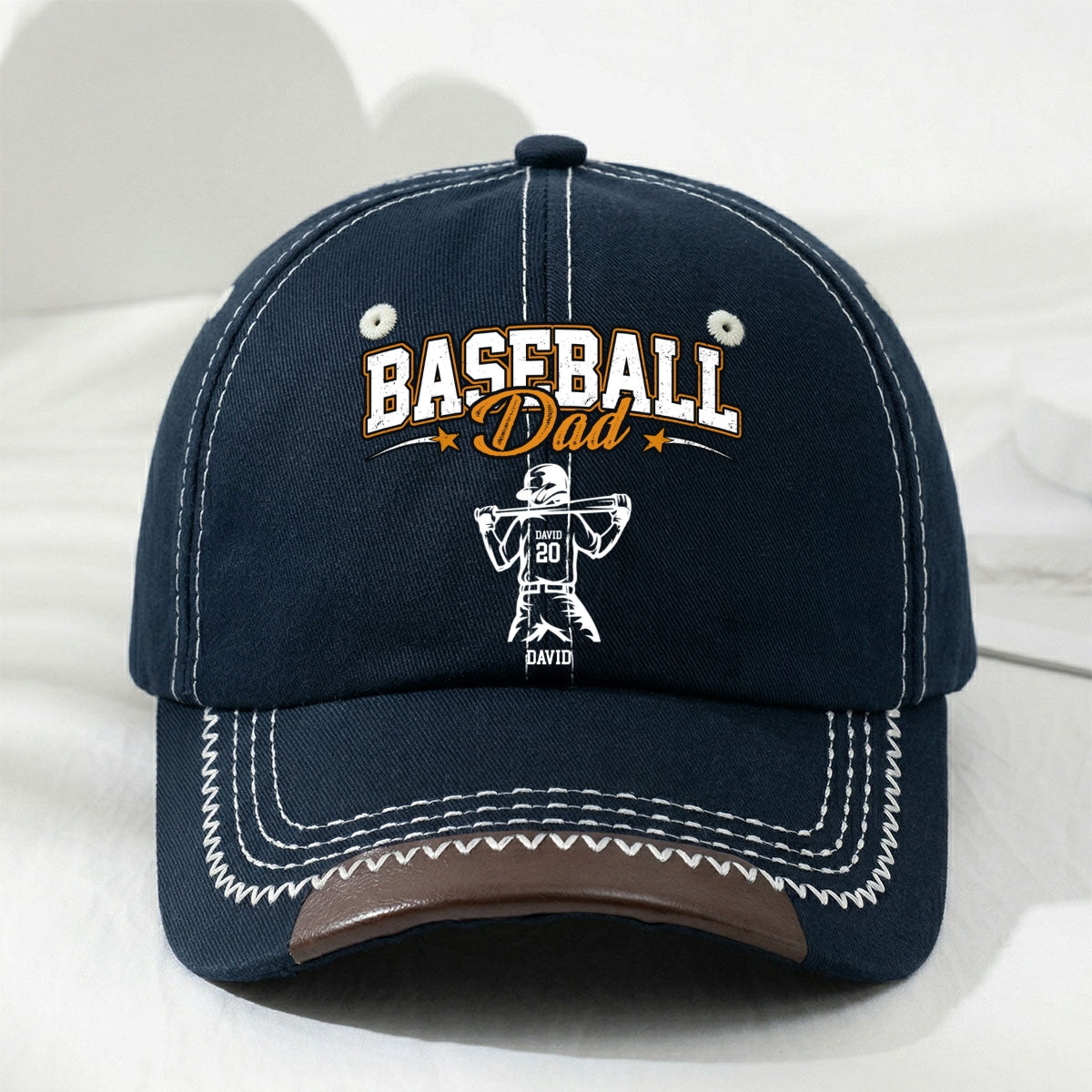 Baseball Daddy We Love - Personalized Vintage Soft Baseball Cap