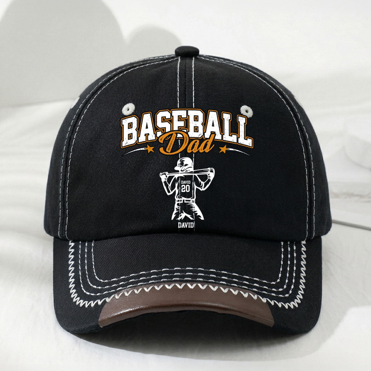 Baseball Daddy We Love - Personalized Vintage Soft Baseball Cap