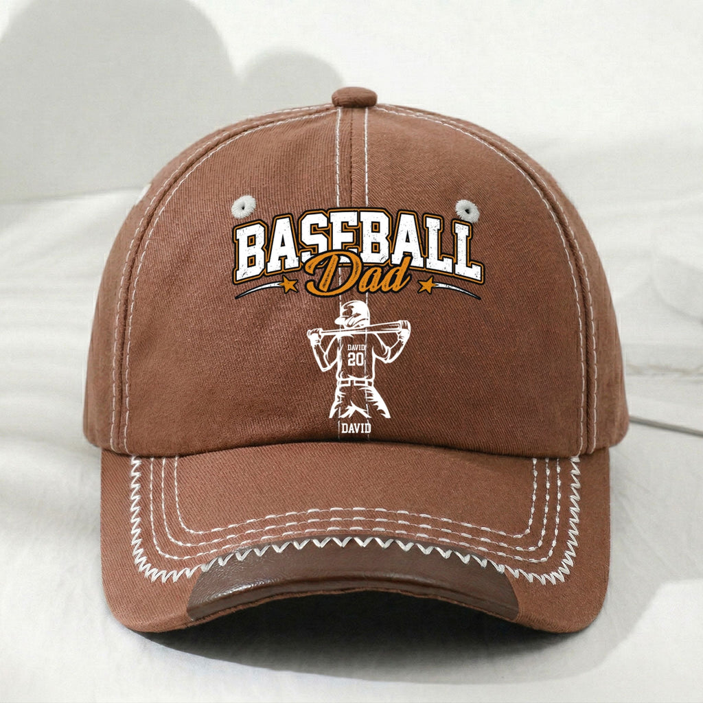 Baseball Daddy We Love - Personalized Vintage Soft Baseball Cap