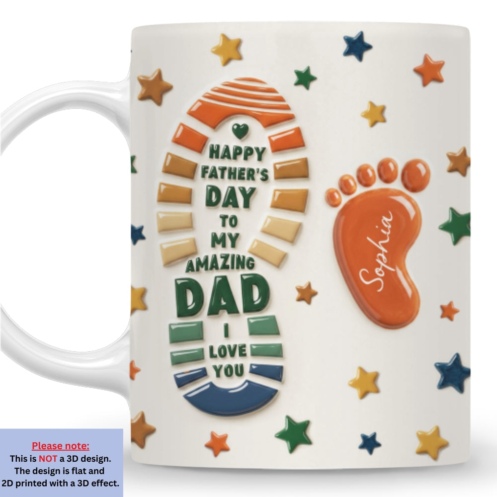 Custom Father's Day, Special Gift for Dad & Grandpa • The Most Amazing Dad - Personalized 3D Effect Mug