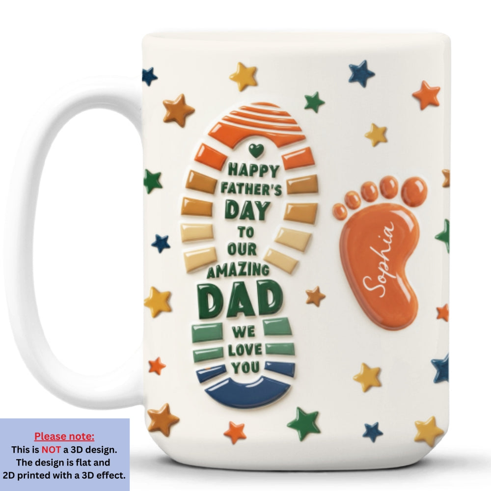 Custom Father's Day, Special Gift for Dad & Grandpa • The Most Amazing Dad - Personalized 3D Effect Mug