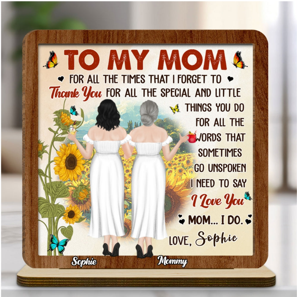 Custom Mother's Day Decor, Gift for Mom & Grandma • Forever Linked By Love - Personalized 2-Layer Wood Plaque With Flat Base