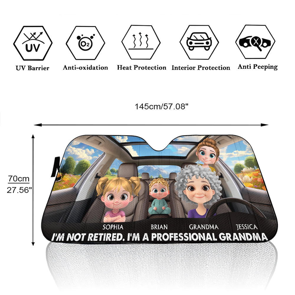 I Am A Professional Grandma - Personalized Car Sunshade