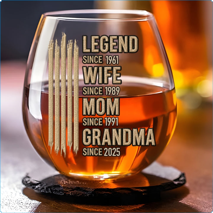 Grandma Mode On - Personalized Wine Glass