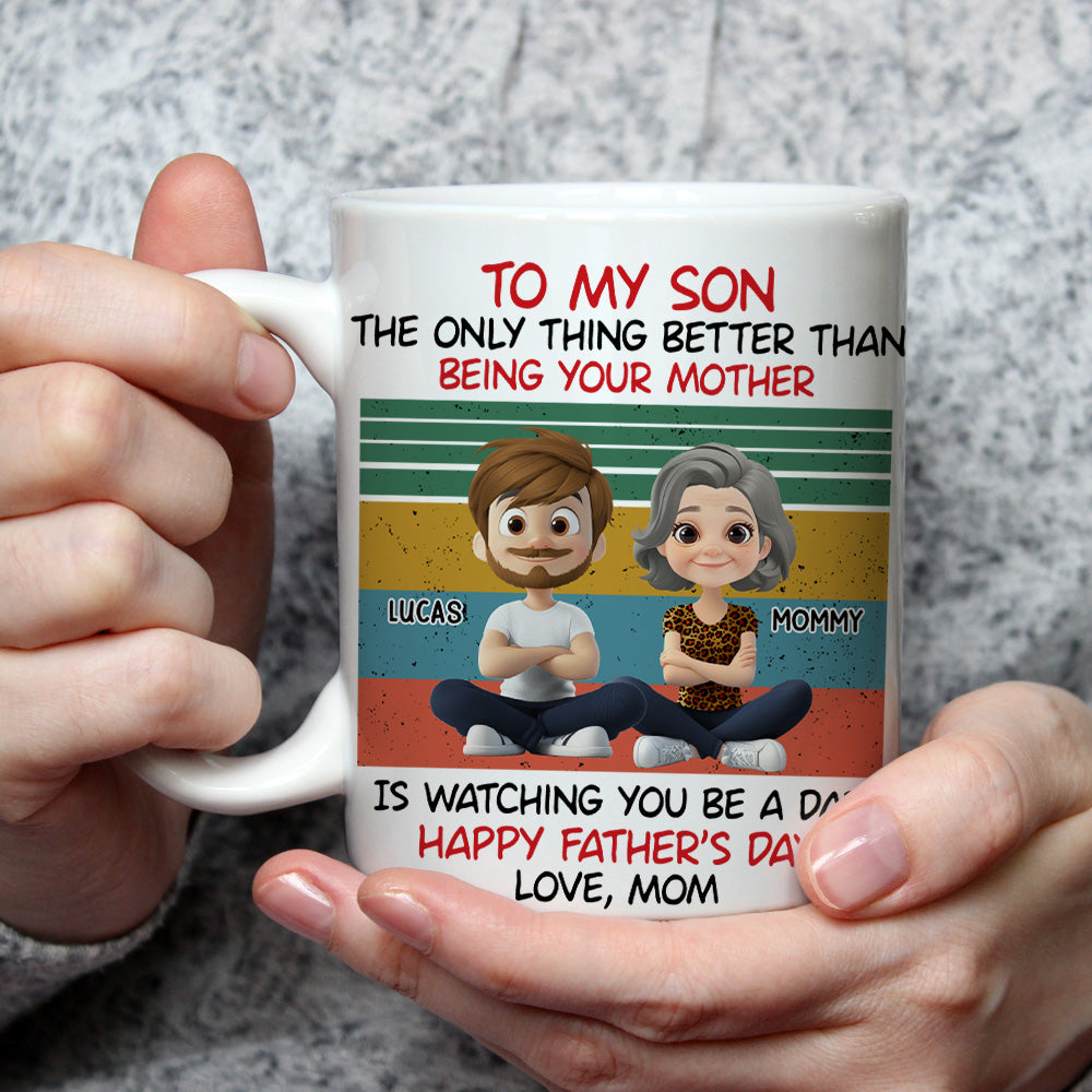 Custom Father's Day Gift For Son • Awesome Son Better Dad - Personalized Coffee Mug