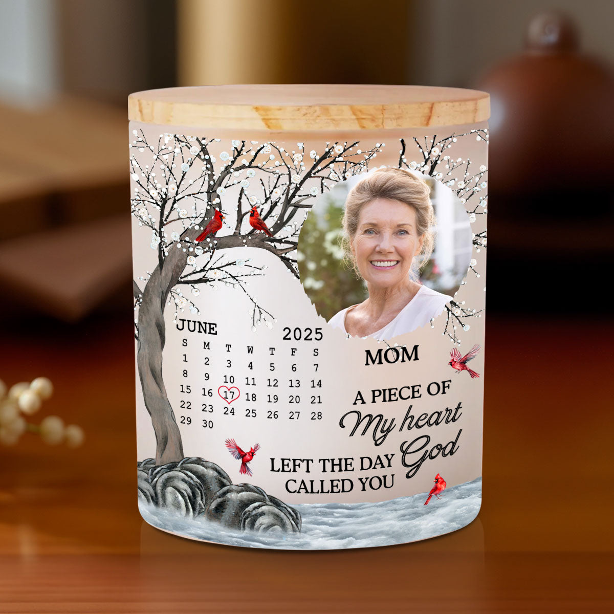 The Moment Your Heart Stopped Mine Changed Forever - Personalized Glass Jar With LED Candle