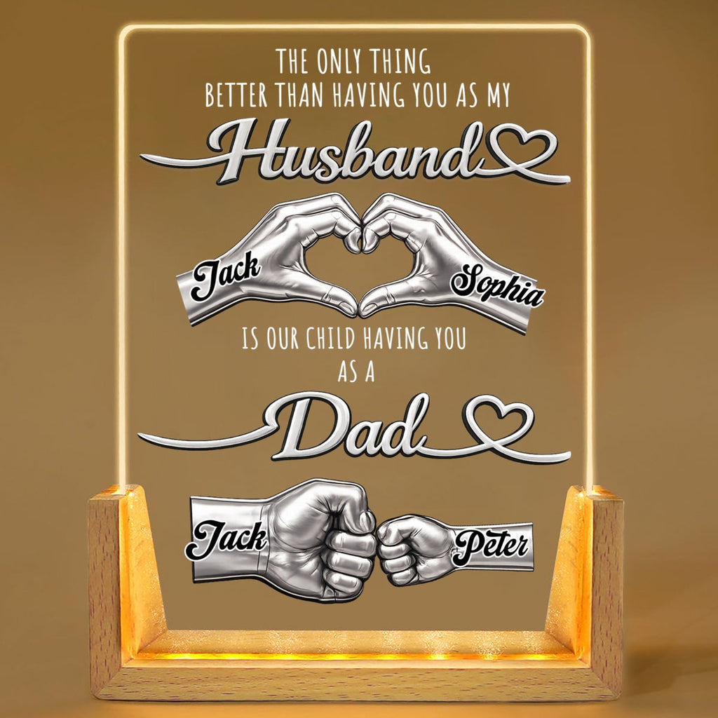 Custom Father's Day Gift for Dad Grandpa • Best Husband Best Dad - Personalized Night Light