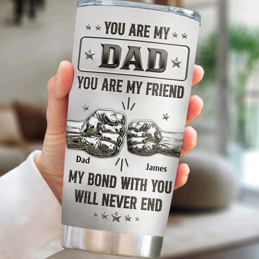 Custom Father's Day Birthday Gifts For Dad • Dad Son Forever Bond - Personalized 3D Effect Tumbler
