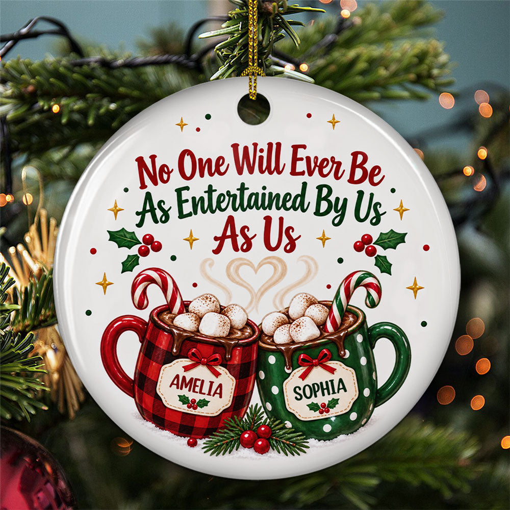Custom Keepsake Christmas Ornament •  Side By Side - Personalized Ceramic Ornament